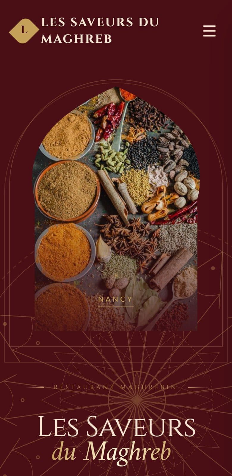 Site de Les Saveurs du Maghreb, vue téléphone